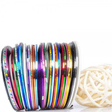 Beaute Galleria 30 Mixed Colors Rolls Striping Tapes Adhesiv