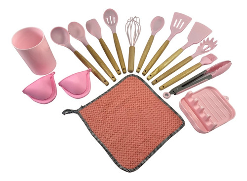 Kit Colheres Silicone Peças Copo Suporte