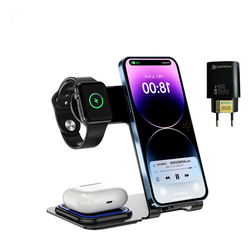 Base Carregadora Dock Compatível iPhone Apple Watch E Airpod