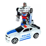 Auto Policia Transformers A Pila Con Luz Y Sonido