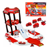 Pista Cars Bomberos + 8 Carros De Juguete Regalo Niños