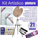 Combo Arte Acilico 21 Ps Atril+paleta+ Block