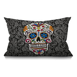 Funda De Almohada Lumbar De Calavera Y Serpiente De 12x...