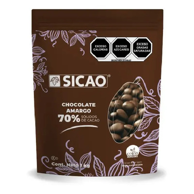 Chocolate Amargo Sicao 70% Cacao para Derretir Bolsa 1 Kg | Envío gratis
