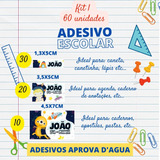 Kit Etiquetas Escola Adesiva 60 Unidades