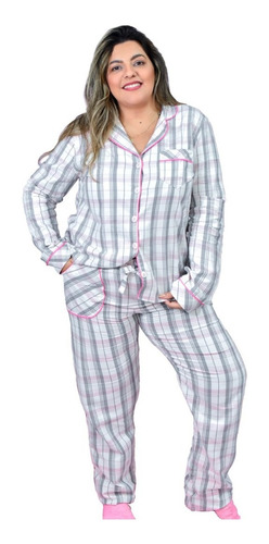 Pijama Feminino Bumabei  Americano Inverno Flanela - 2091