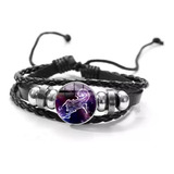 Pulsera Signo Zodiacal Escorpión De Cuero Sintético