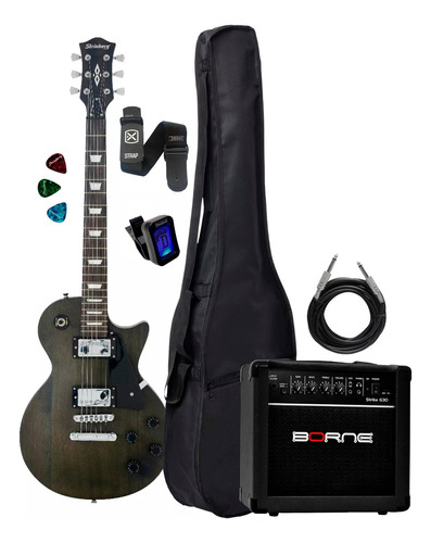 Kit Guitarra Strinberg Lps260 Tobacco Capa Cubo Borne Oferta