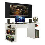 Mesa Para Computador Gamer E Painel Para Tv Até 50 Madesa Cor Branco/preto