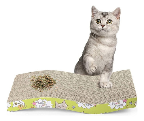 Rascador Cartón Ondulado + Sobre Catnip Para Gato Mascotas