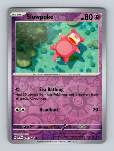 Slowpoke Reverse Holo 151  Pokémon Tcg+10 Cartas