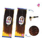 Combo 2 Apliques Cabelo Orgânico Crochet Braids 75cm Jessica Cor Preto Com Californiana Acobreado Mt1b/30