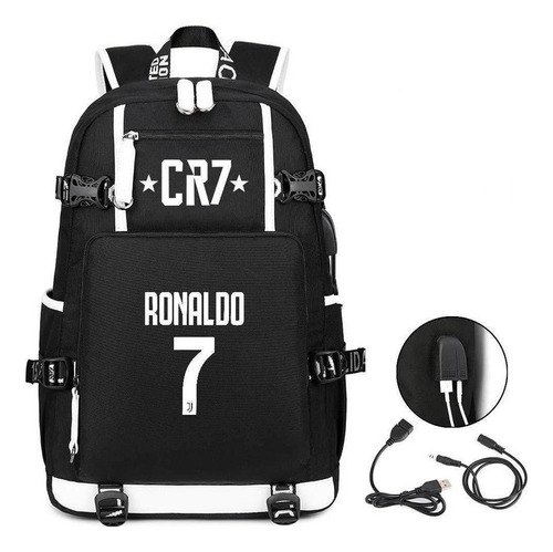 Mochila Cristiano Ronaldo Con Puerto De Carga Usb 2023