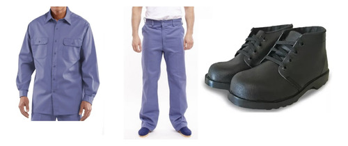 Kit Conjunto Camisa+pantalon+calzado Seguridad Grafa-eco