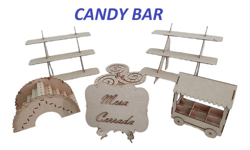 Kit Candy Bar Mesa De Dulces Mdf 3mm Armable