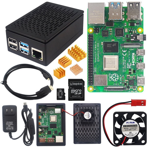 Raspberry Pi 4 8gb Carcasa Ventilador Sd 32gb Hdmi Pi4 B Kit