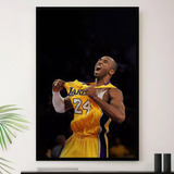 Quadro Kobe Bryant Comemorando Titulo Decorativo A4 23x33cm