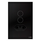 Interruptor Wi-fi Inteligente 2 Pads + Tomada Lumenx Preto