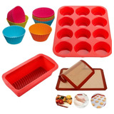 Pack Moldes Silicona Pirotines Individuales Plancha Horno