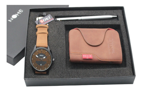 Reloj Hombre, Tarjetero Y Pluma Set De Regalo