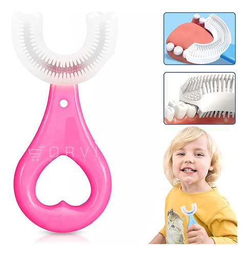 Cepillo Dientes Para Bebe Silicona Suave Forma De U Niños 