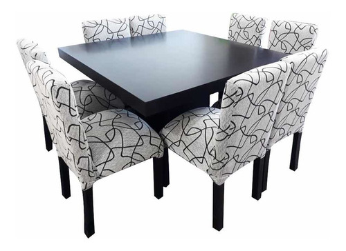 Juegos De Comedor, Mesa Cuadrada + 8 Sillas Chenille