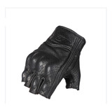 Guantes De Moto De Piel De Cabra De Medio Dedo Para Hombre Y