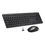 Combo Teclado Y Ratón Inalámbrico, 2.4g Silencioso Para