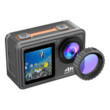 Cámara Deportiva Sport Dual, Videocámara Dv, 4k, 24 Mp, Lent