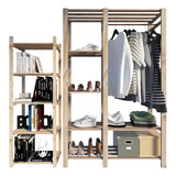 Mancebo Kit 2 Cabideiros Organizador Vertical Closet Aberto