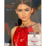 Autografo Zendaya Mj Spiderman Foto Autografiada Certificado