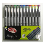 Marcador Lettering - Brush Pen 12 Colores Adix