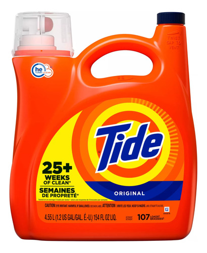 Detergente Líquido Ropa Tide 107 Lavadas 4550 Ml