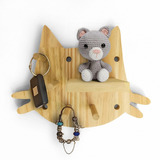 Prateleira Pegboard Gato Painel Organizador Pet Cat Madeira