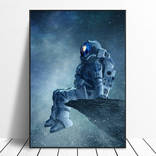Cuadro Decorativo Astronauta Sentado Canvas Artistico 35x55
