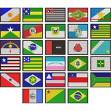 Bordado Bandeira Brasil E Todos Estados Brasileiros Ban282
