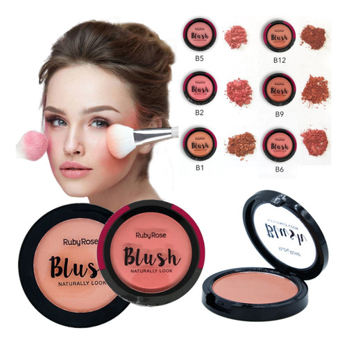 Rubor Blush Polvo Ruby Rose Naturally Look Original