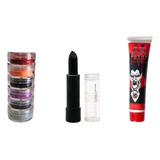 Maquiagem Para Halloween Carnaval Festas Kit 3 Pçs