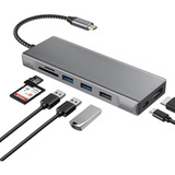 Hub Usb C 8 X 1 Leitor De Cartão Ssd M.2 Ngff Usb 3.0 Hdmi 