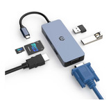 Hub Usb C 6 En 1, Adaptador Multipuerto Usb C Con Hdmi 4k, D