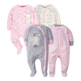 Set De 4 Pijamas Para Bebé Niña Talla 3 A 6 Meses Gerber