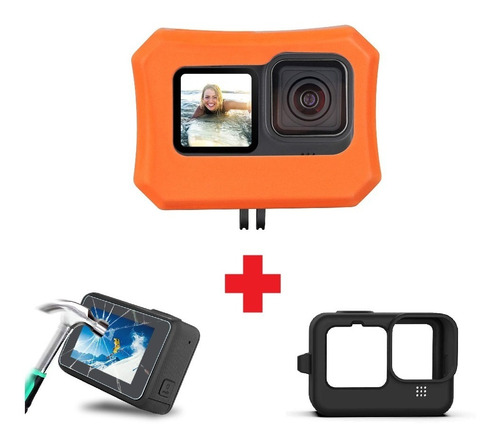 Carcasa Flotador Gopro 10 11 + Funda Silicon + Cristal Tem