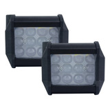 Kit De Faros 12 Leds Con Lupa Y Estrobo Blanco 48w Tunelight