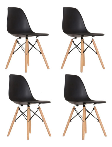 Kit 4 Cadeiras De Jantar Charles Eames Eiffel Dsw Escritório
