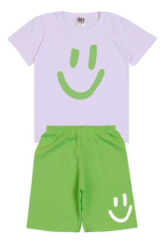 Conjunto Infantil Menino Masculino Camiseta Bermuda Moleton