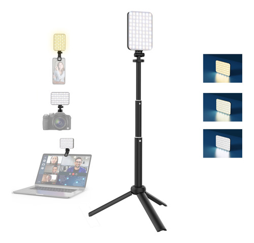 Luz De Celulares Con Clip Y Soporte Triangular Para Cámara