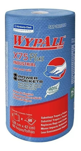 Wypall X75 Pano Limpeza Industrial Kimberly Clark 