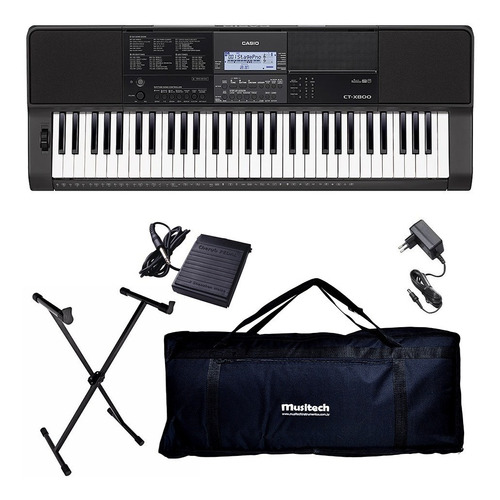 Teclado Casio Ct-x800+fonte+bag+suporte'x'+pedal Sustain