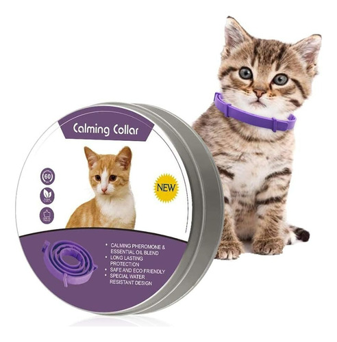 2x Collar Calmante Antiestrés Para Gatos, Feromonas Ajustab