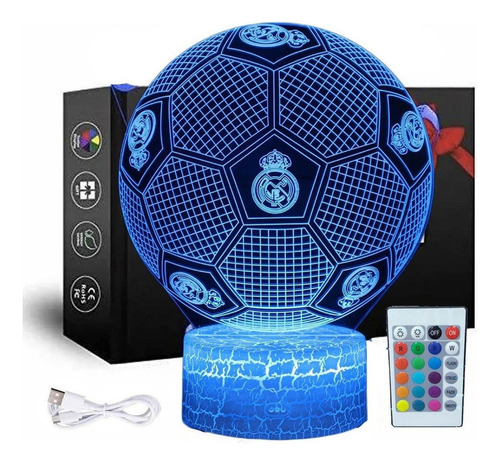 Lámpara Led Nocturna 3d Acrílico Para Futbol Niños P